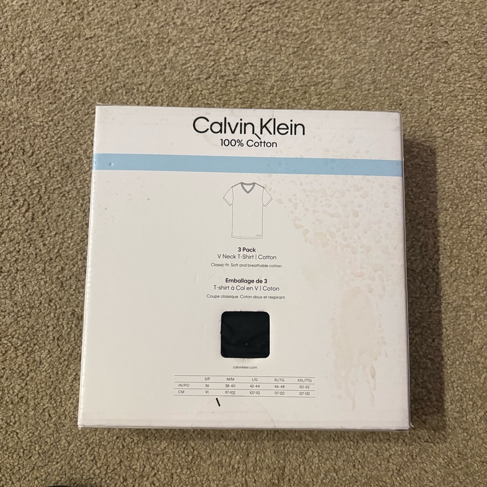 Calvin Klein Men’s Black 3-Pack V-Neck Undershirts - Picture 2 of 3